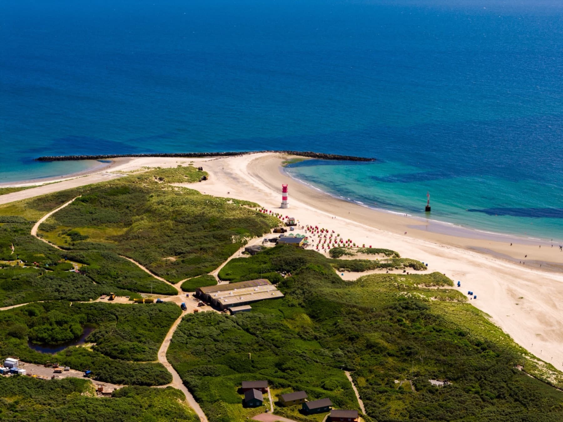 Der Strand der Helgoländer Düne mit Kegelrobben und Seehunden