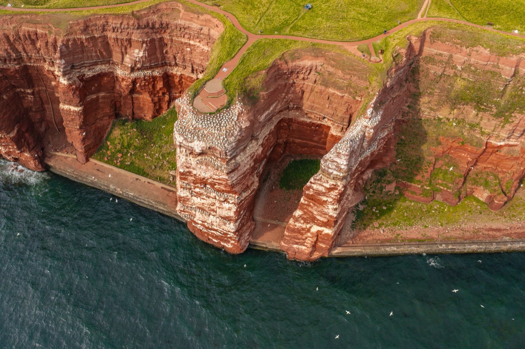 Klippenrandweg mit Lange Anna und Lummenfelsen im Oberland von Helgoland